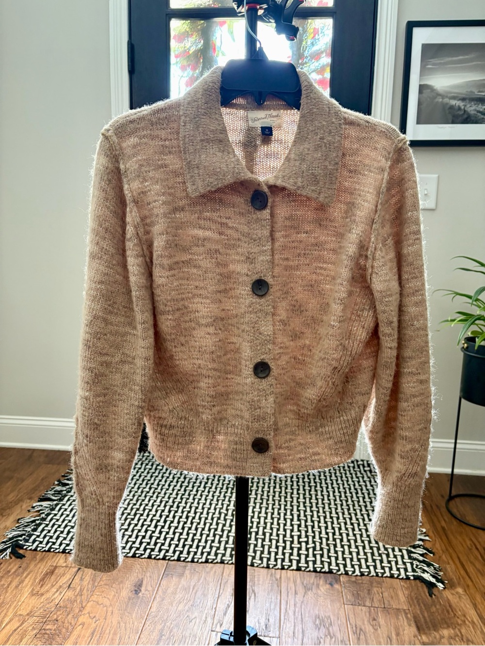Universal Thread Women’s Cozy Button-Front Sweater Jacket - Beige